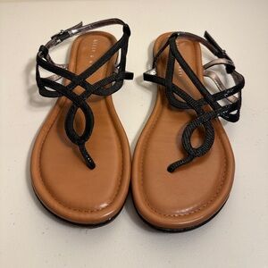 Kelly & Katie Black and Tan Sandals